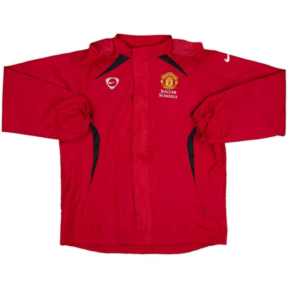 2008-09 Manchester United Soccer Schools Nike Hooded Rain Jacket - 9/10 - (XL.Boys)