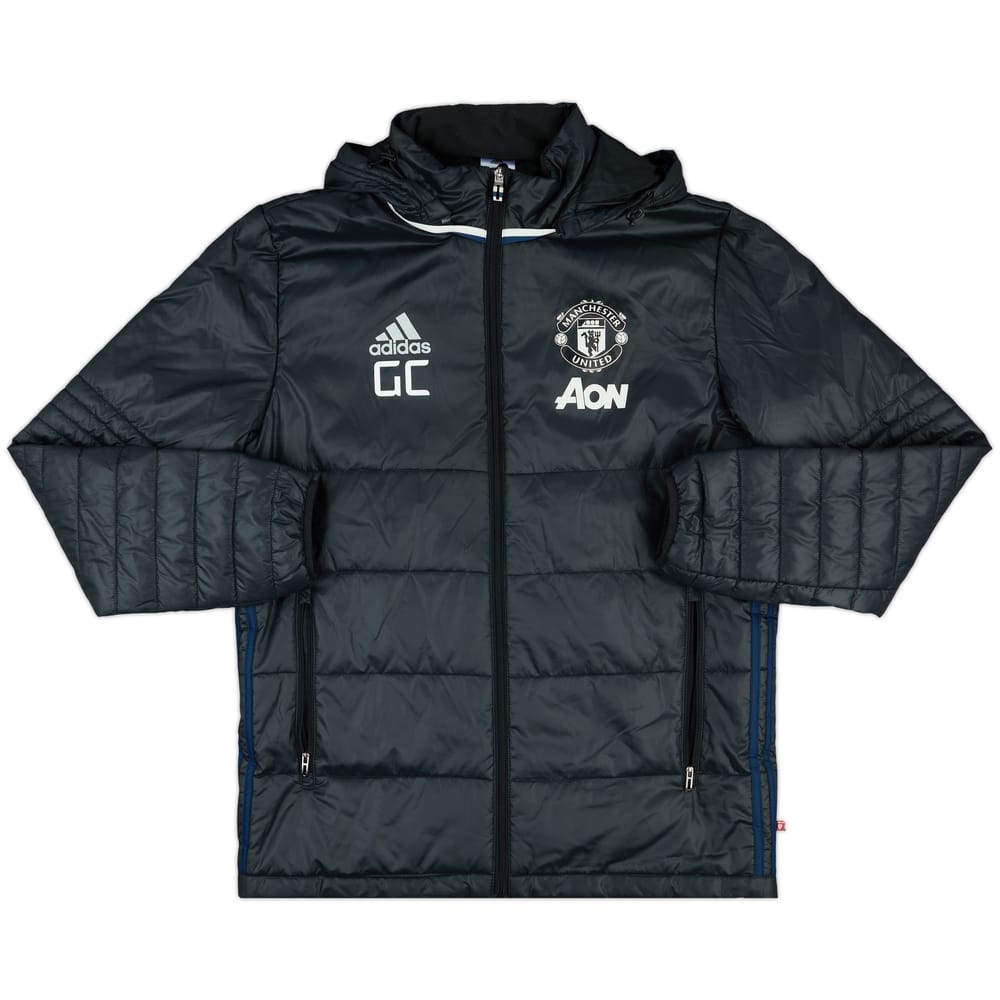 2016-17 Manchester United Staff Issue Hooded Padded Bench Coat 'GC'