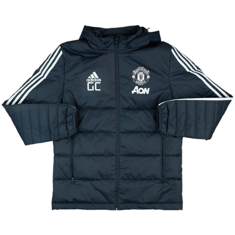  2017-18 Manchester United Staff Issue Hooded Padded Bench Coat 'GC'