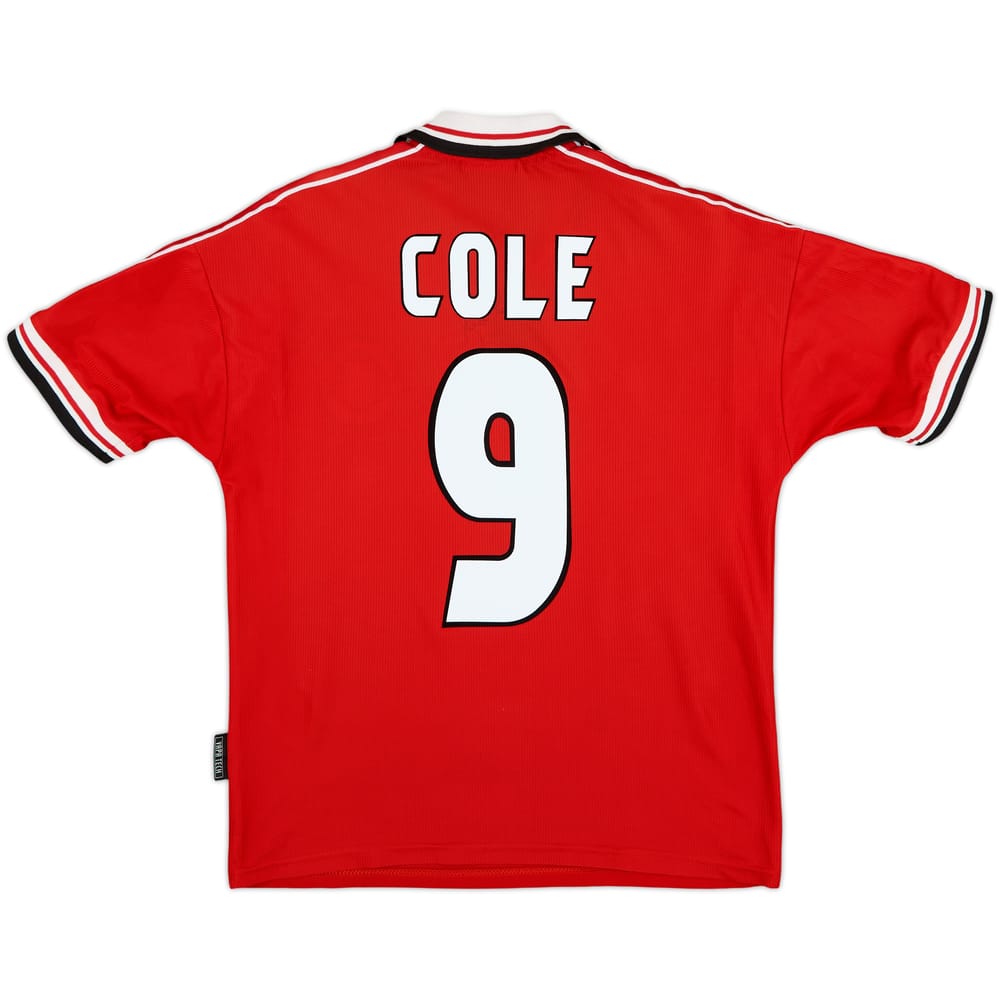 1998-00 Manchester United Home Shirt Cole #9 - 7/10 - (Y)