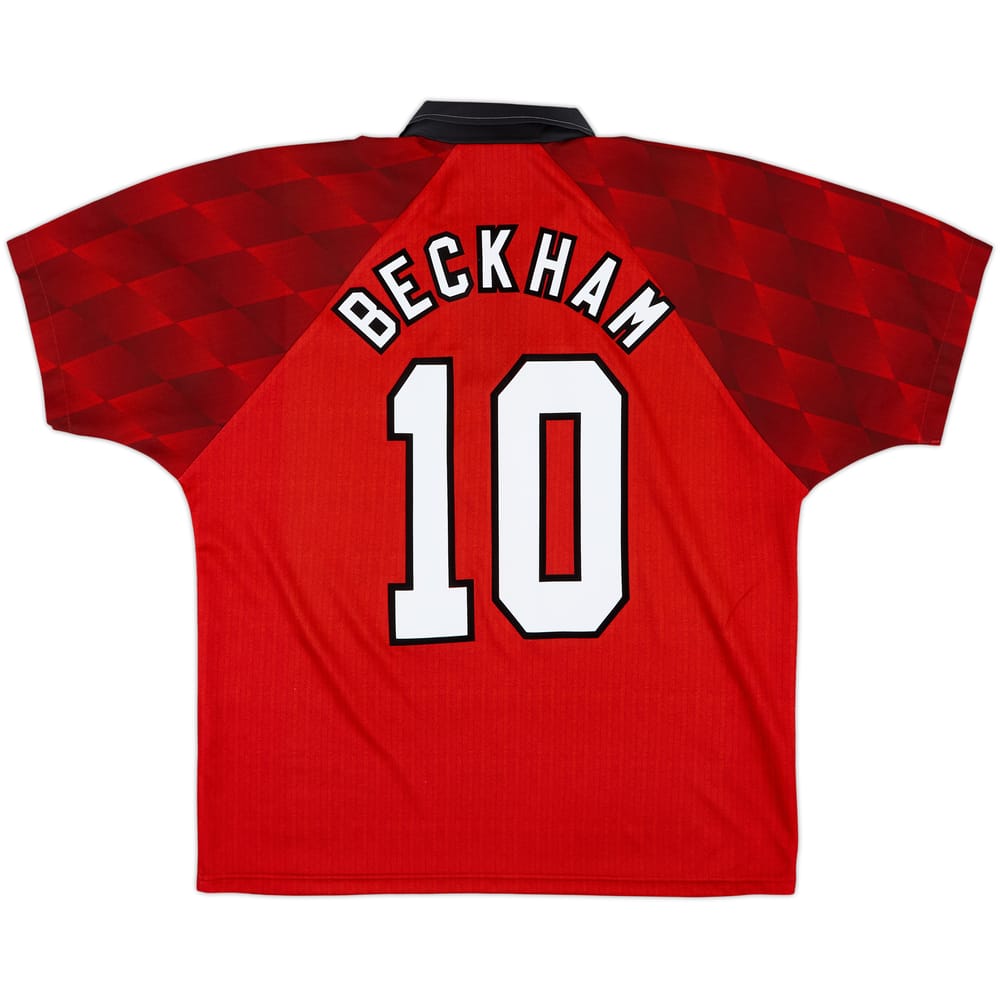 1996-98 Manchester United Home Shirt Beckham #10 - 8/10 - (M)