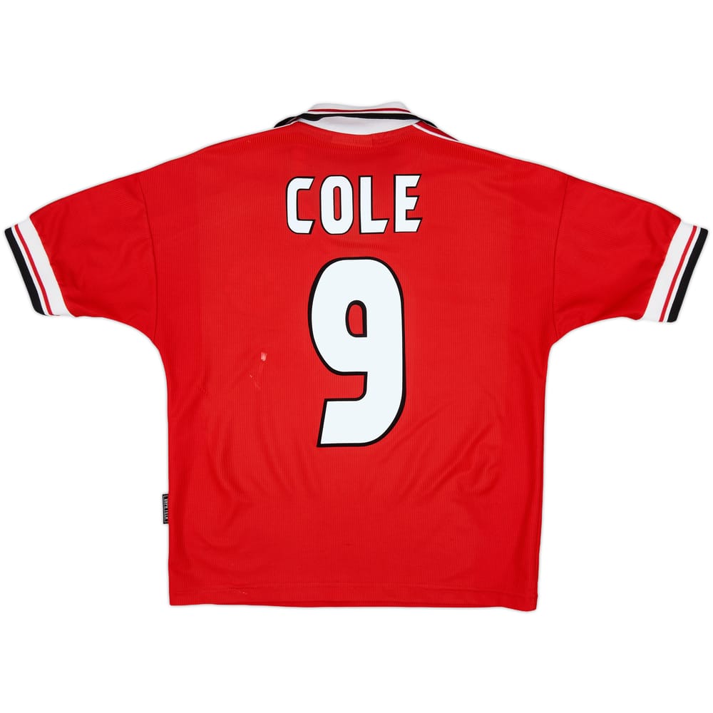 1998-00 Manchester United Home Shirt Cole #9 - 8/10 - (Y)