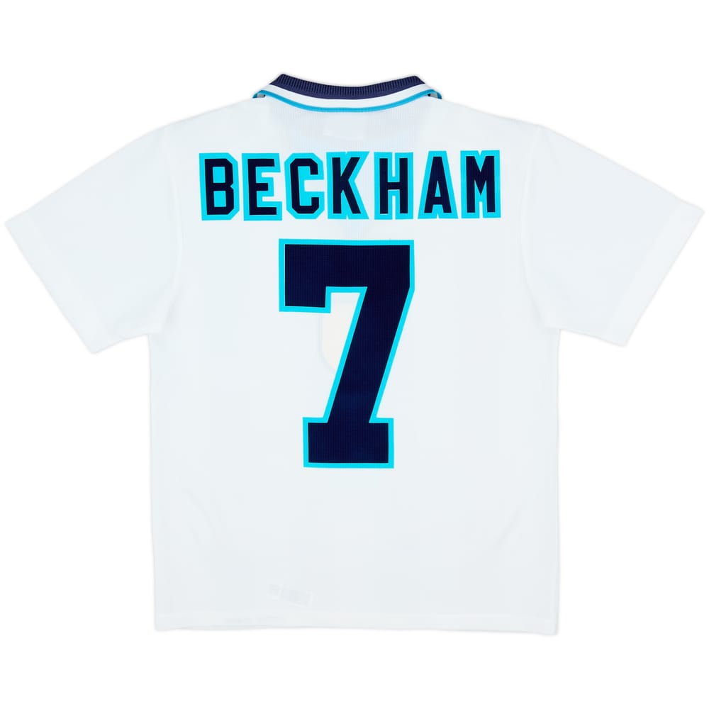 1995-97 England Home Shirt Beckham #7 - 10/10 - (Y)