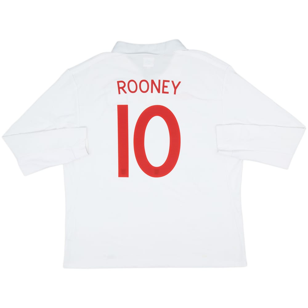 2009-10 England Home L/S Shirt Rooney #10 - 8/10 - (XXL)