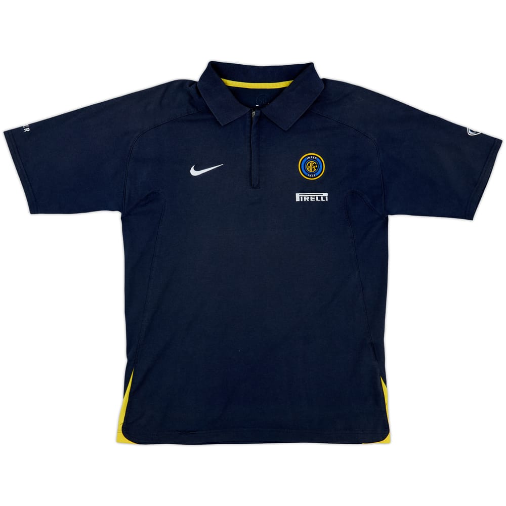 2005-06 Inter Milan 1/4 Zip Polo Shirt - 6/10 - (L)