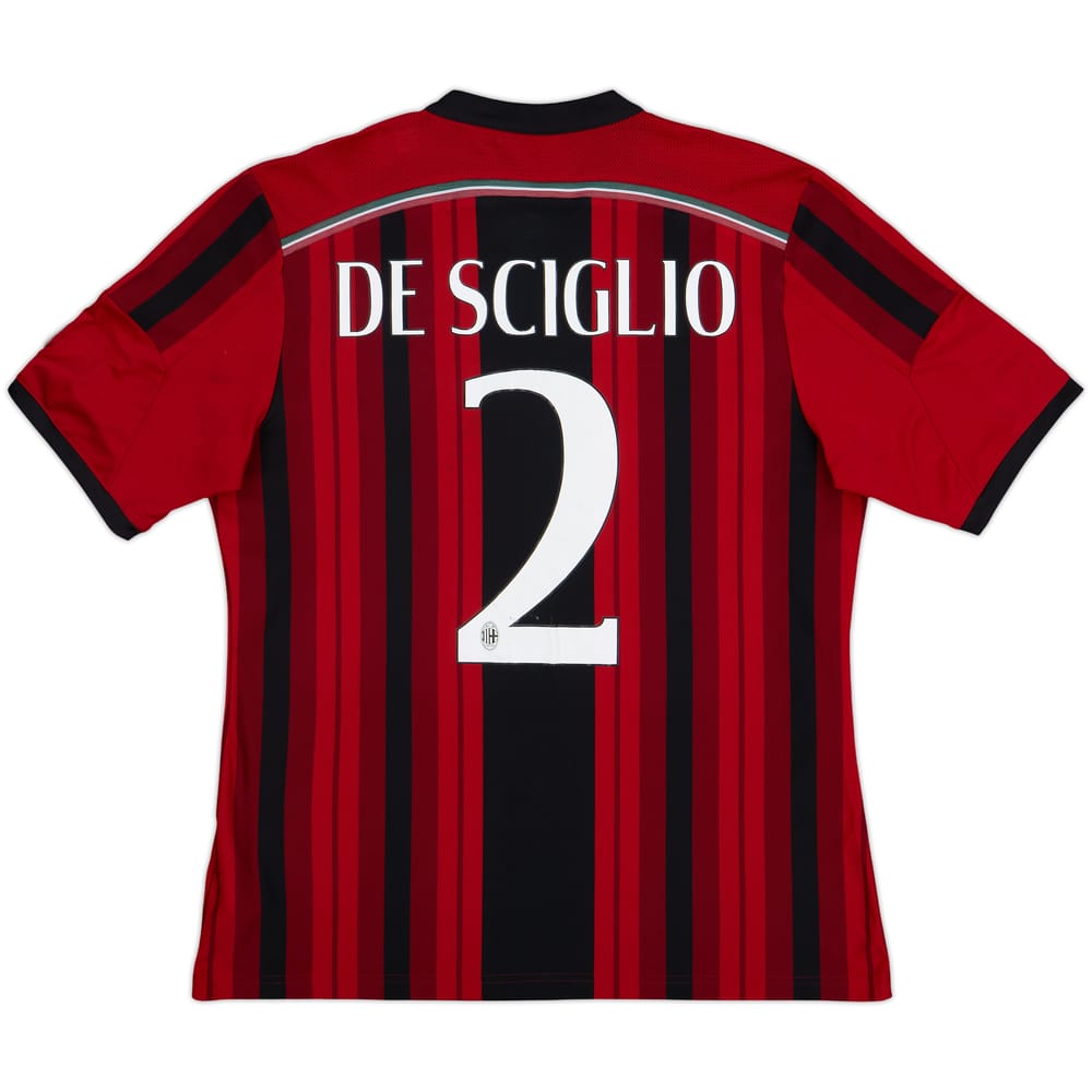 2014-15 AC Milan Home Shirt De Sciglio #2 - 7/10 - (L)