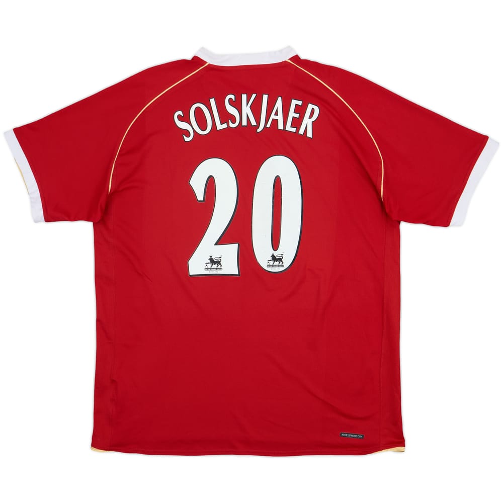 2006-07 Manchester United Home Shirt Solskjaer #20 - 10/10 - (XL)