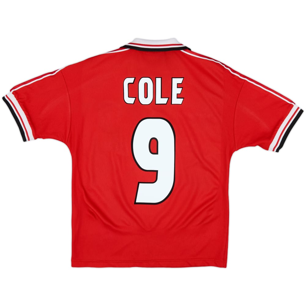 1998-00 Manchester United Home Shirt Cole #9 - 7/10 - (Y)