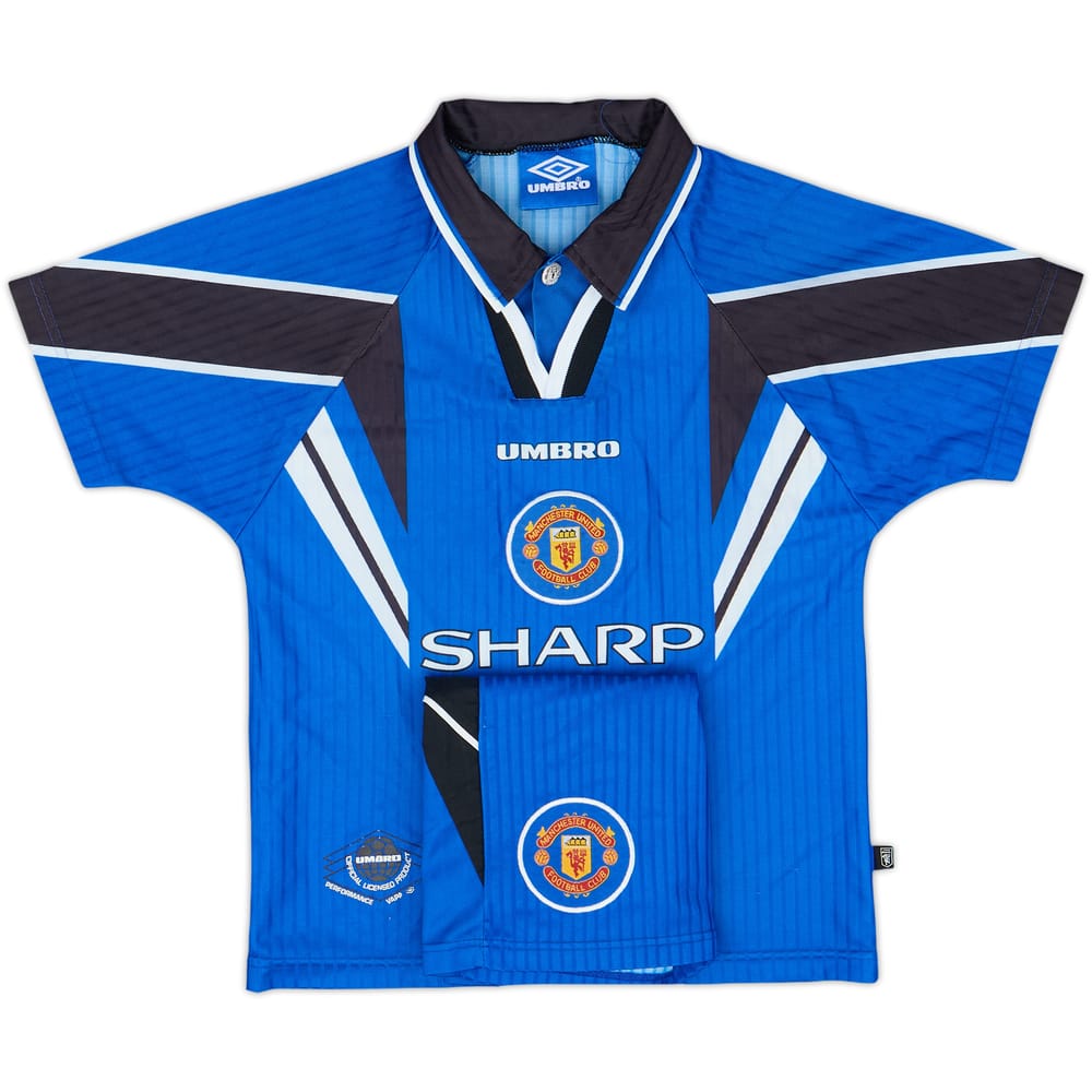 1996-98 Manchester United Third Shirt & Shorts - 9/10 - (S.Boys)
