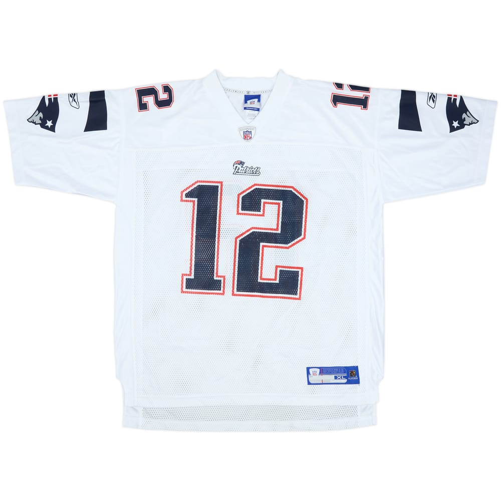2005-06 New England Patriots Brady #12 Reebok On Field Away Jersey - 9/10 - (XL)
