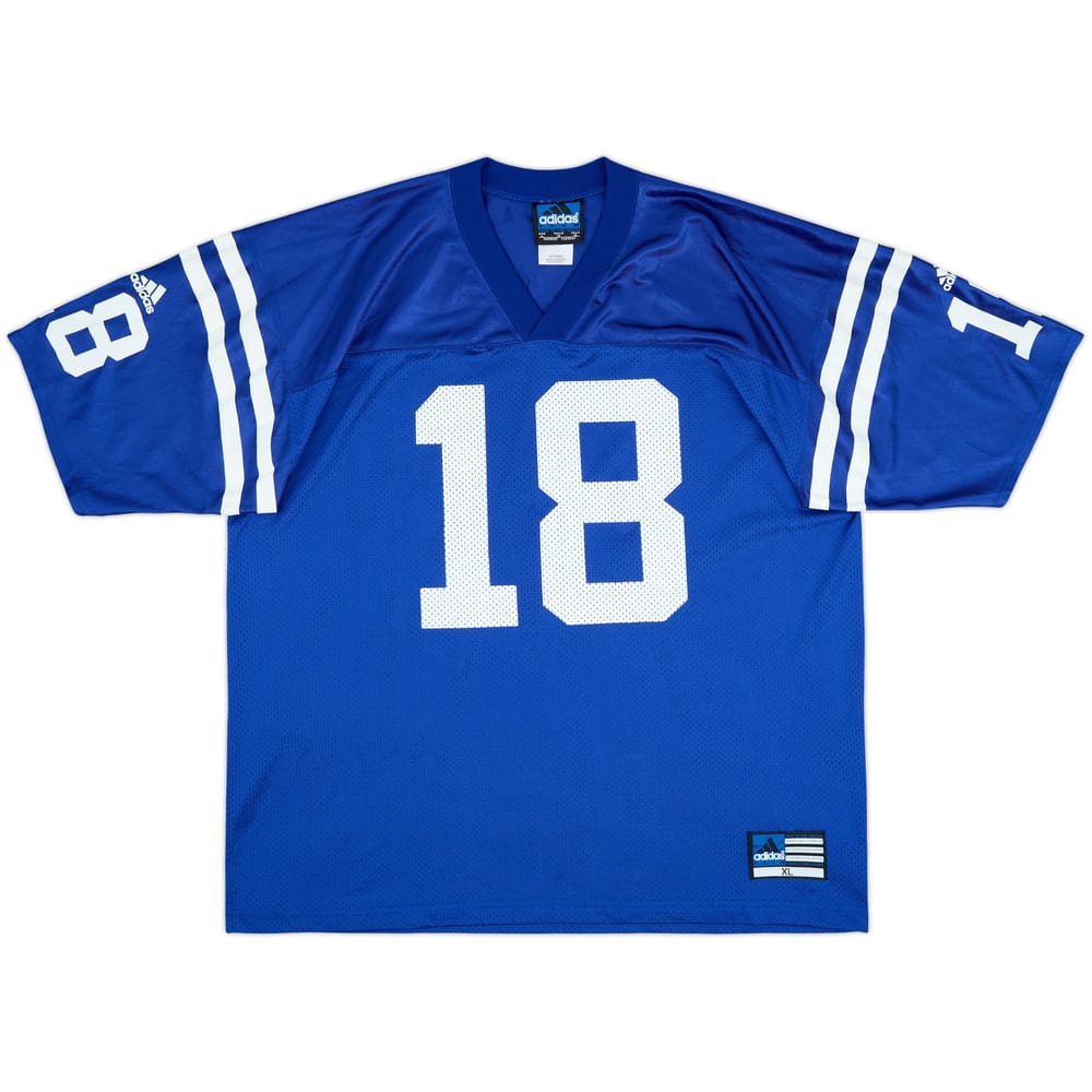 1998-00 Indianapolis Colts Manning #18 adidas Home Jersey - 7/10 - (XL)