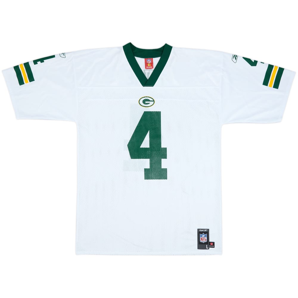 2007 Green Bay Packers Favre #4 Reebok Replica Away Jersey - 9/10 - (L)
