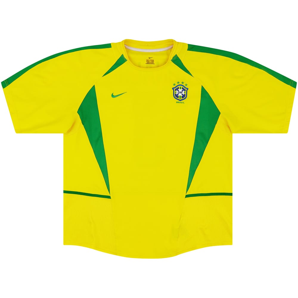 2002-04 Brazil Home Shirt 4 Stars (Excellent - 8/10)