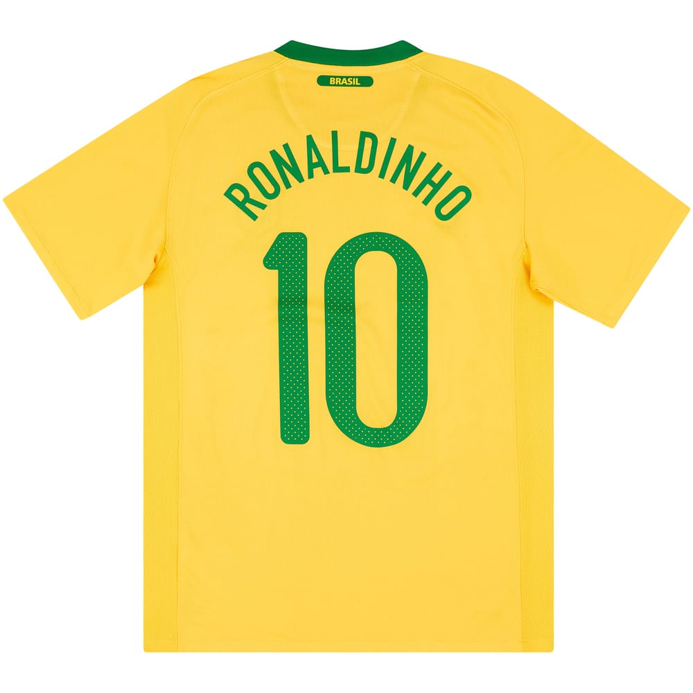 2010-11 Brazil Home Shirt Ronaldinho #10 (Very Good - 6/10)