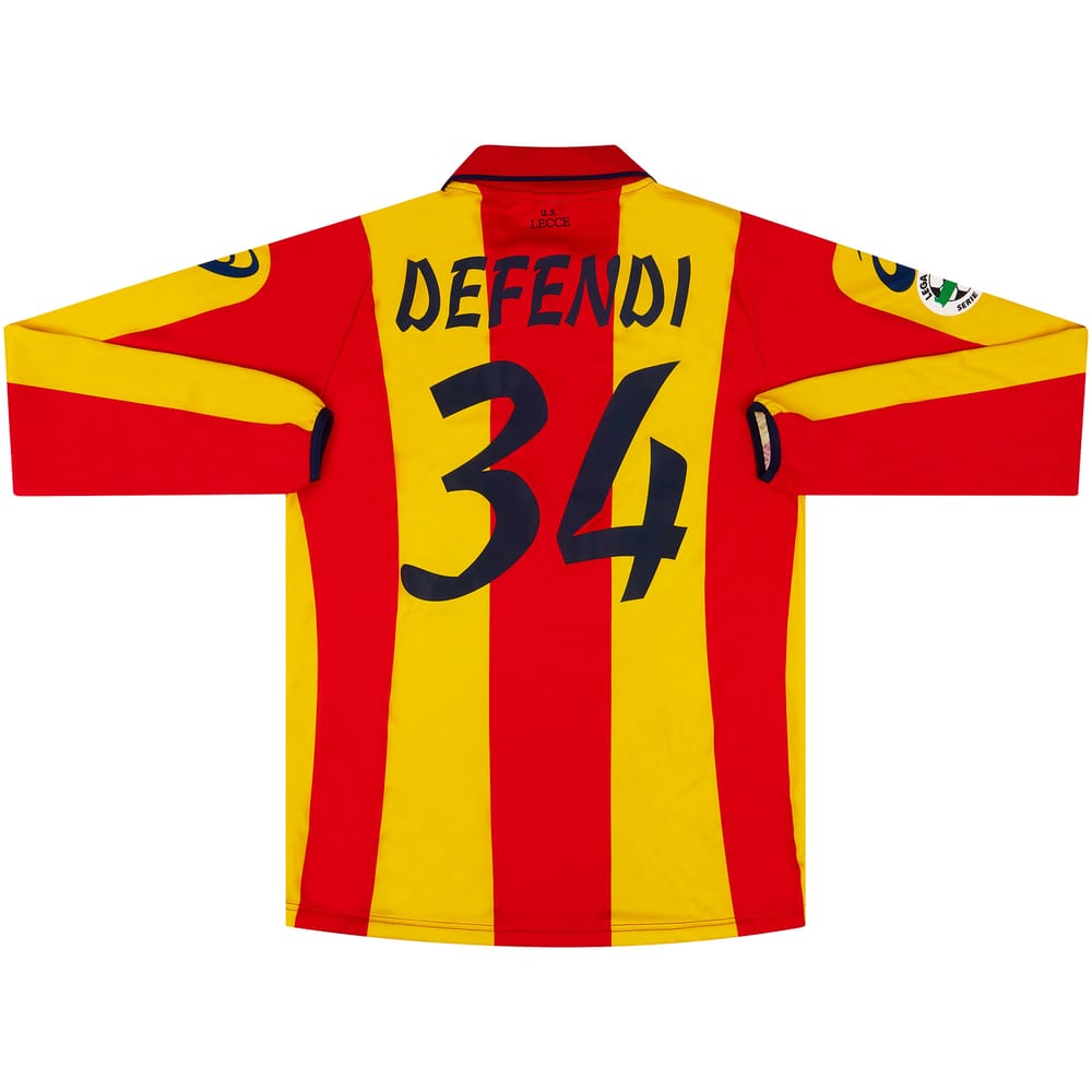 2009-10 Lecce Match Issue Home L/S Shirt Defemdi #34