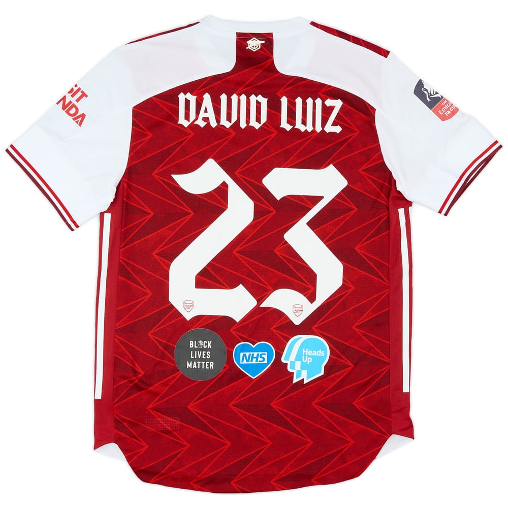 2020 Arsenal Match Issue FA Cup Final Home Shirt David Luiz #23