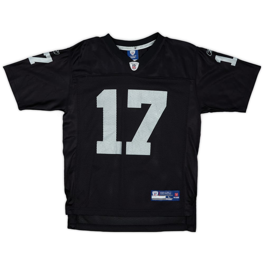 2008 Oakland Raiders Walker #17 Reebok On Field Home Jersey - 9/10 - (L.Boys)