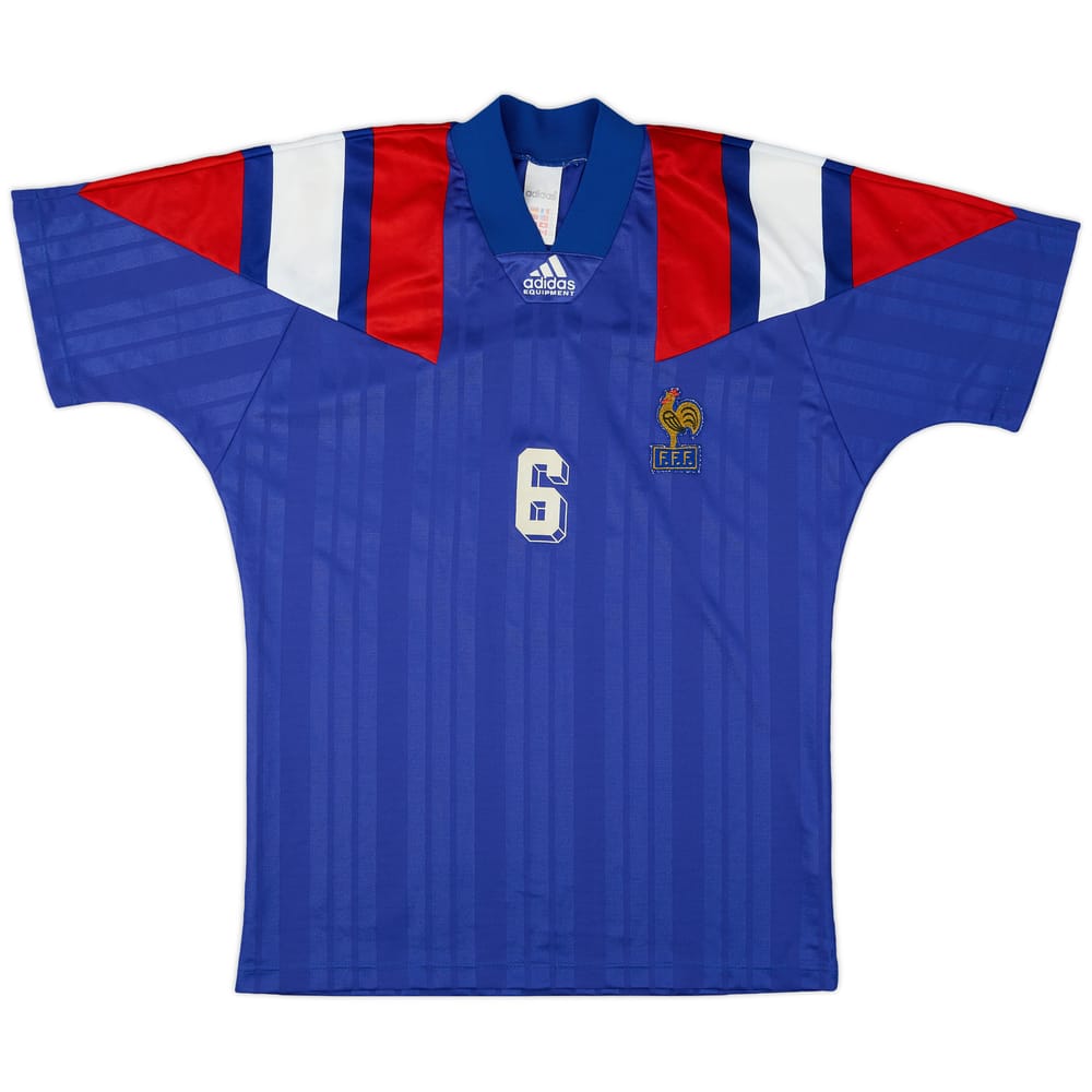 1992-94 France Home Shirt #6 - 6/10 - (L)