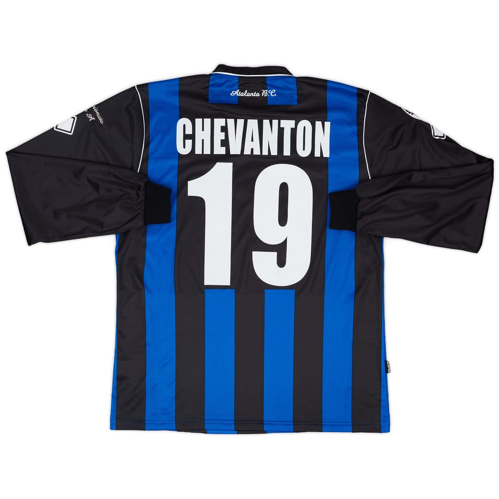 2009-10 Atalanta Match Issue Home L/S Shirt Chevanton #19