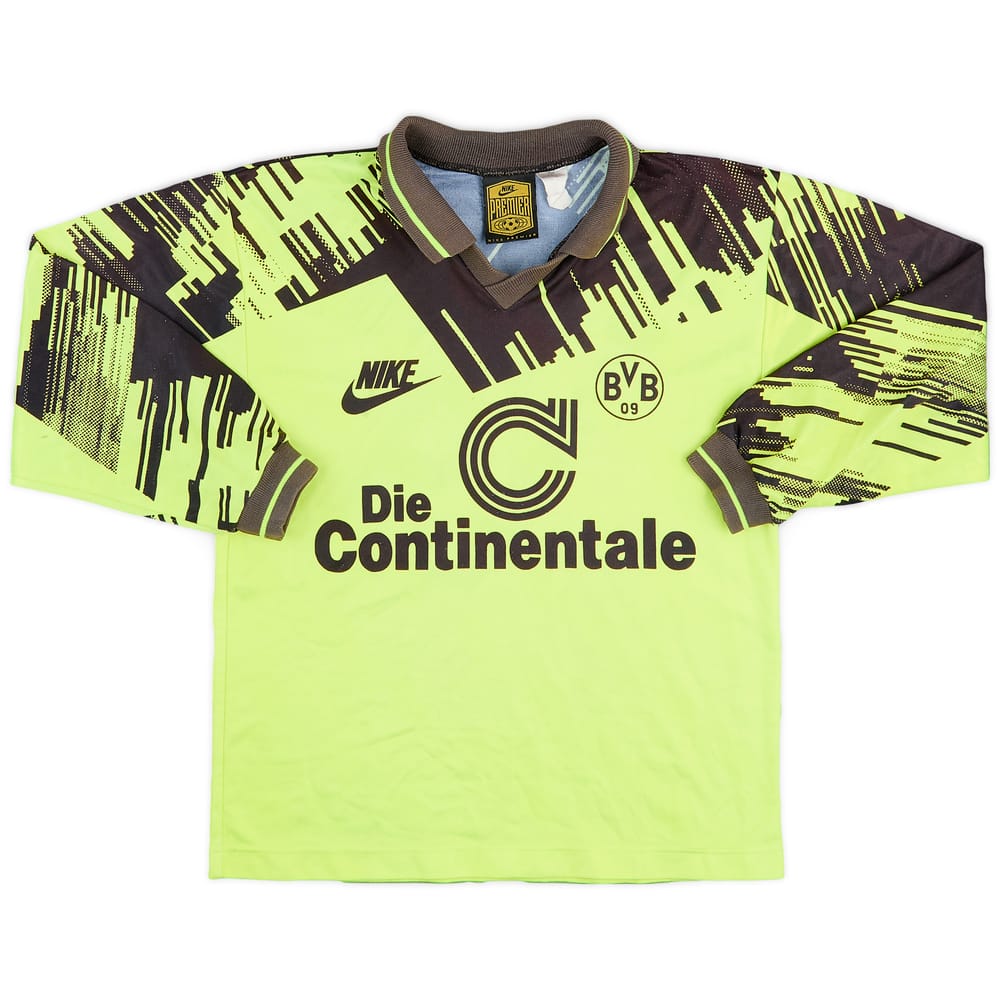 1993-94 Borussia Dortmund Home L/S Shirt #9 - 7/10 - (M.Boys)