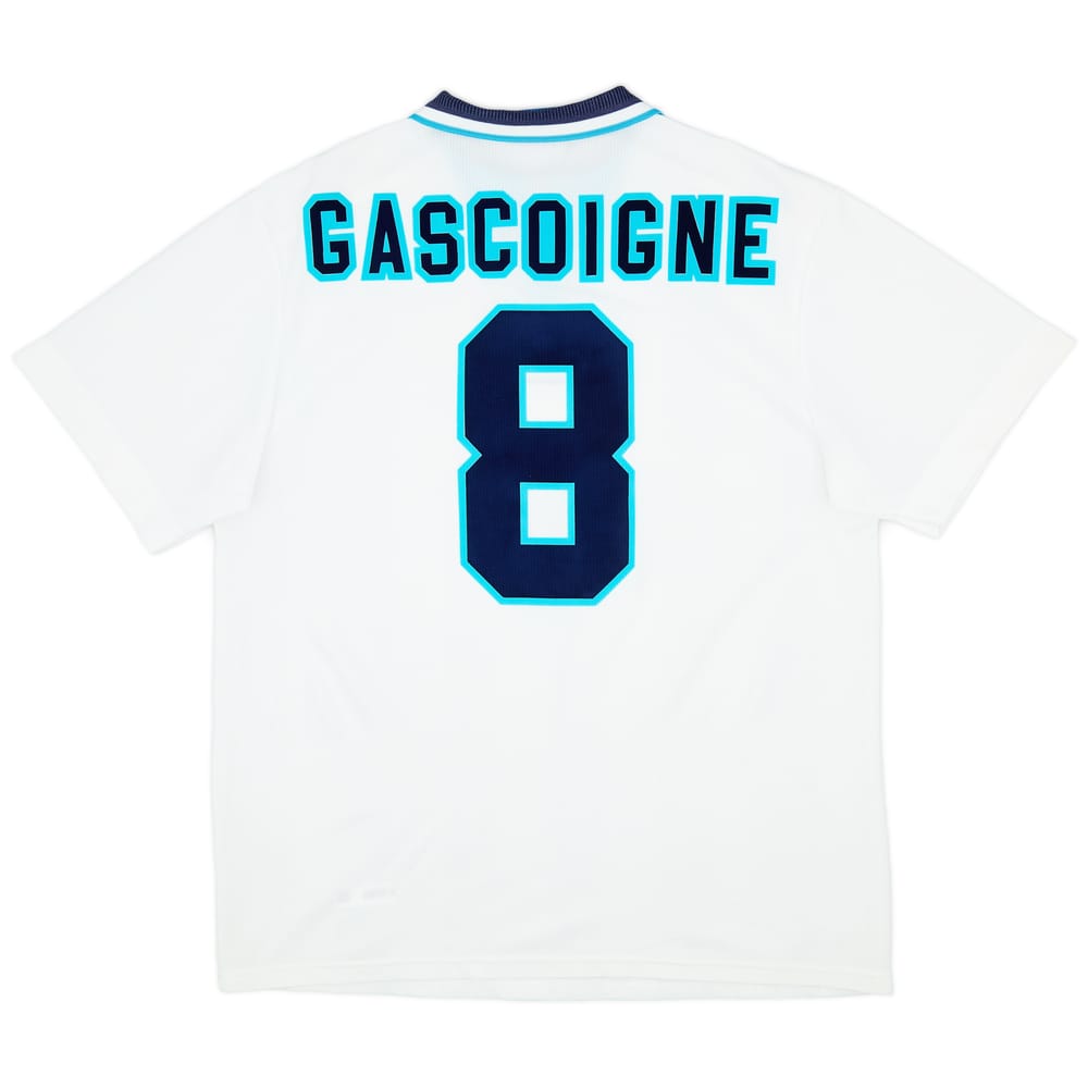 1995-97 England Home Shirt Gascoigne #8 - 9/10 - (XL)