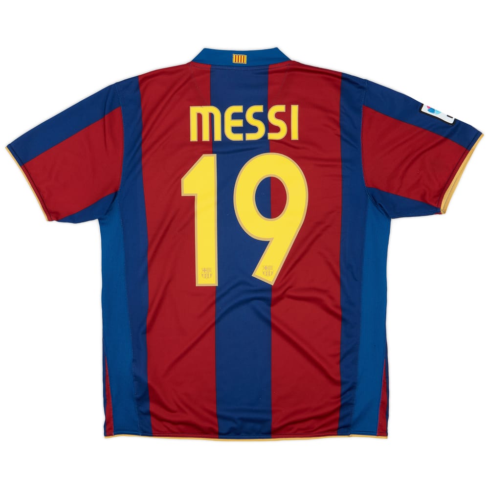 2007-08 Barcelona Home Shirt Messi #19 - 6/10 - (L)