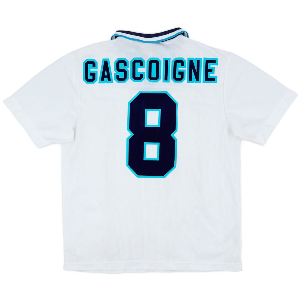 1995-97 England Home Shirt Gascoigne #8 - 8/10 - (L)