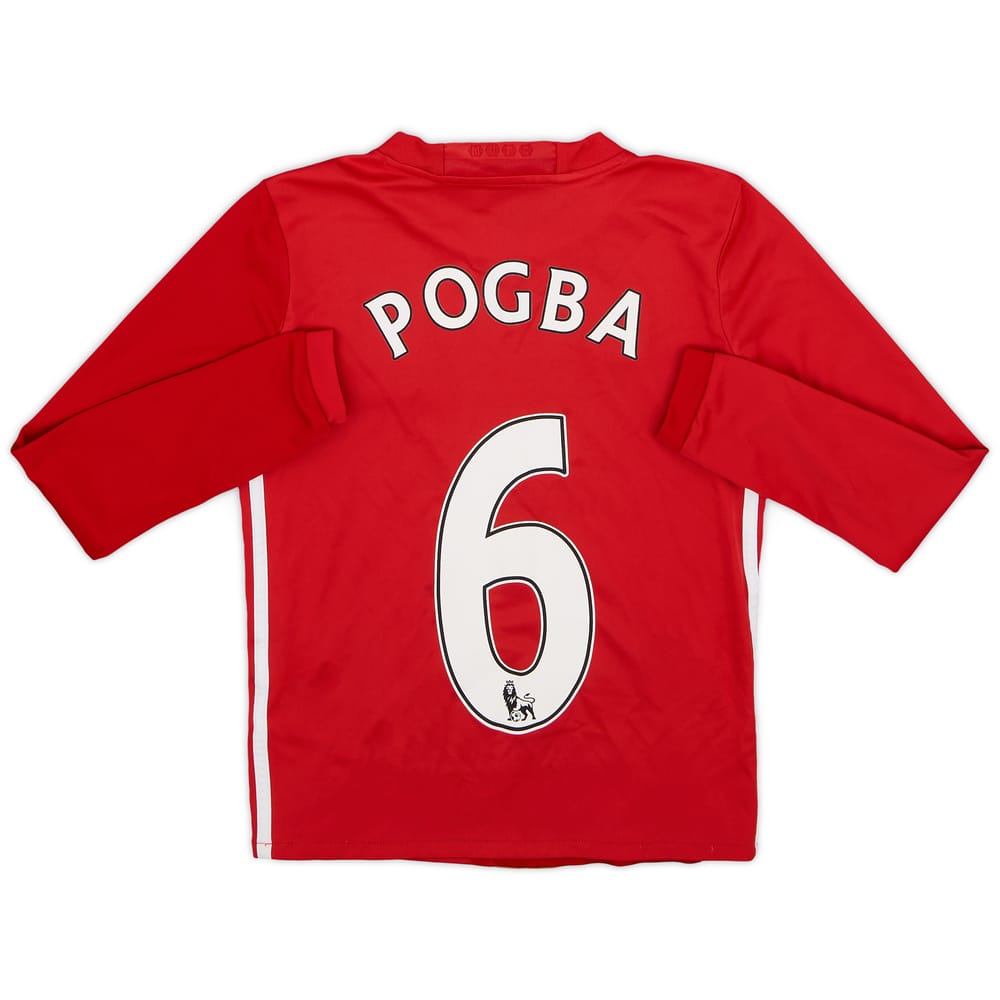 2016-17 Manchester United Home L/S Shirt Pogba #6 - 7/10 - (S.Boys)