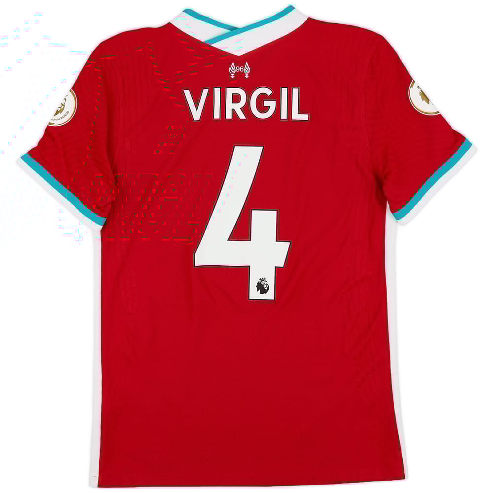 2020-21 Liverpool Authentic Home Shirt Virgil #4 - 9/10 - (S)