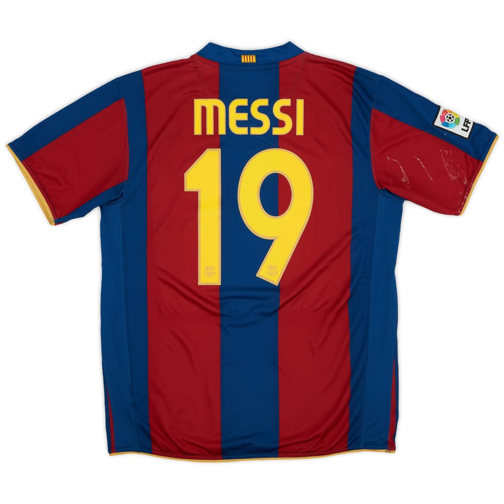 2007-08 Barcelona Home Shirt Messi #19 - 6/10 - (L)