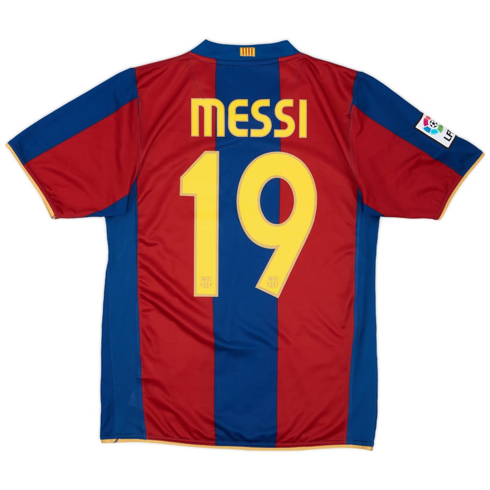 2007-08 Barcelona Home Shirt Messi #19 - 9/10 - (S)