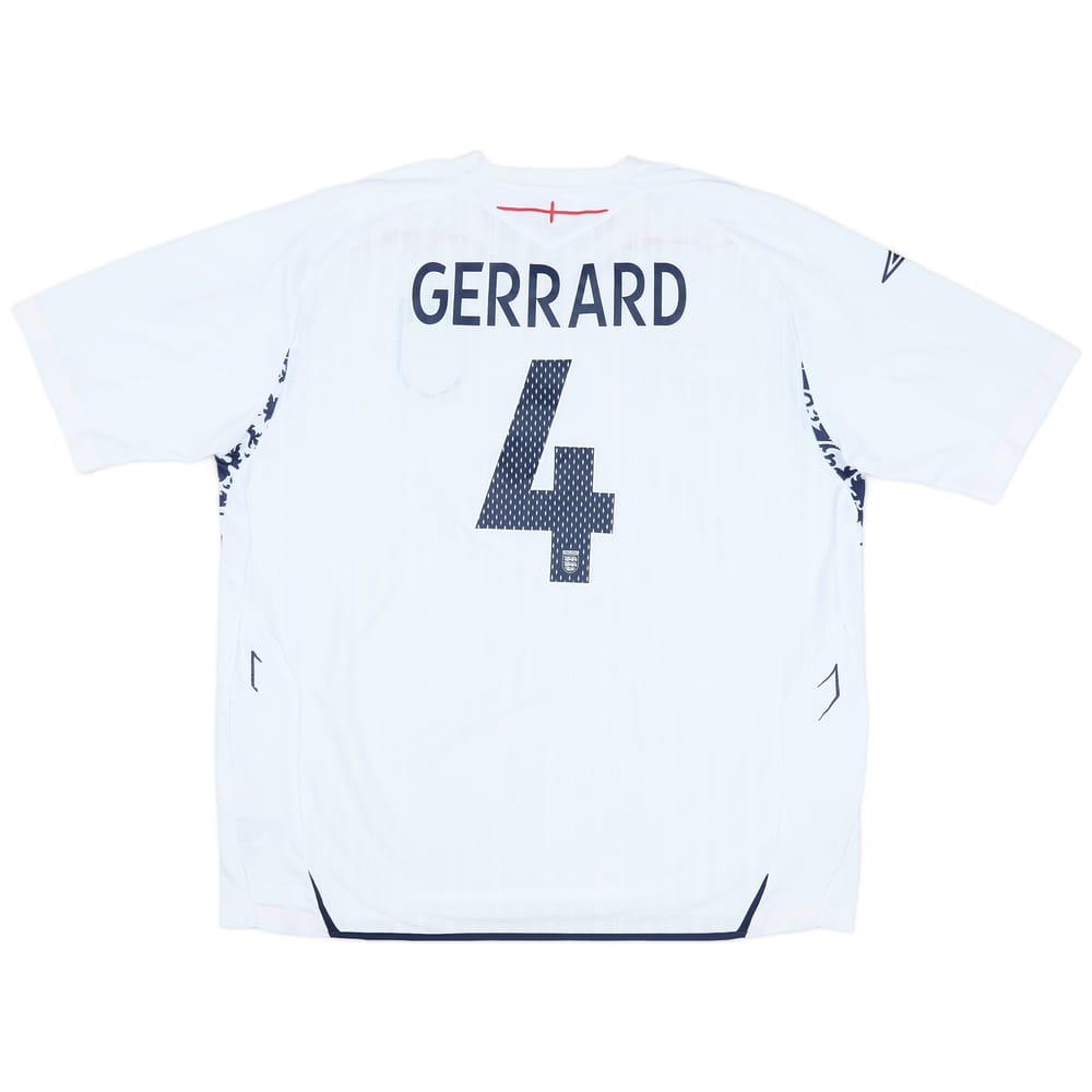 2007-09 England Home Shirt Gerrard #4 - 9/10 - (XXL)