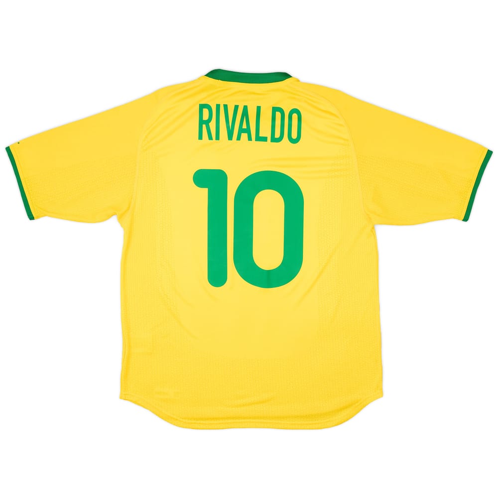 2000-02 Brazil Home Shirt Rivaldo #10 - 8/10 - (M)