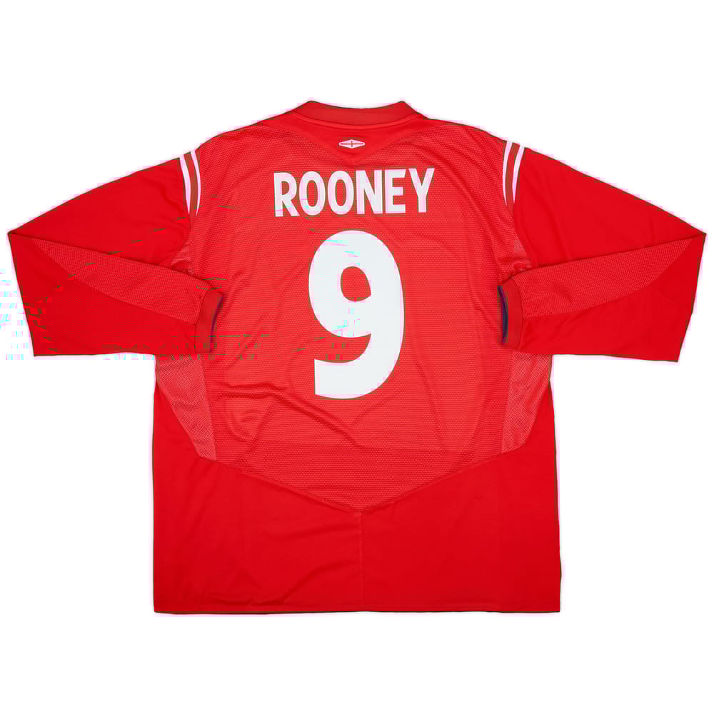 2004-06 England Away L/S Shirt Rooney #9 - 9/10 - (XXL)