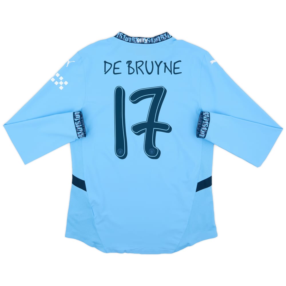 2024-25 Manchester City Authentic Home L/S Shirt De Bruyne #17