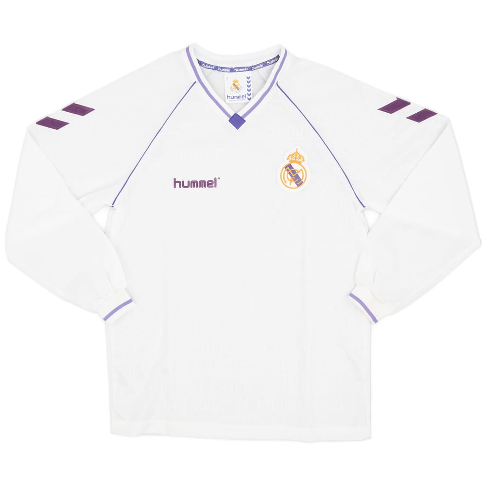 1990-91 Real Madrid Home L/S Shirt - 10/10 - (S)