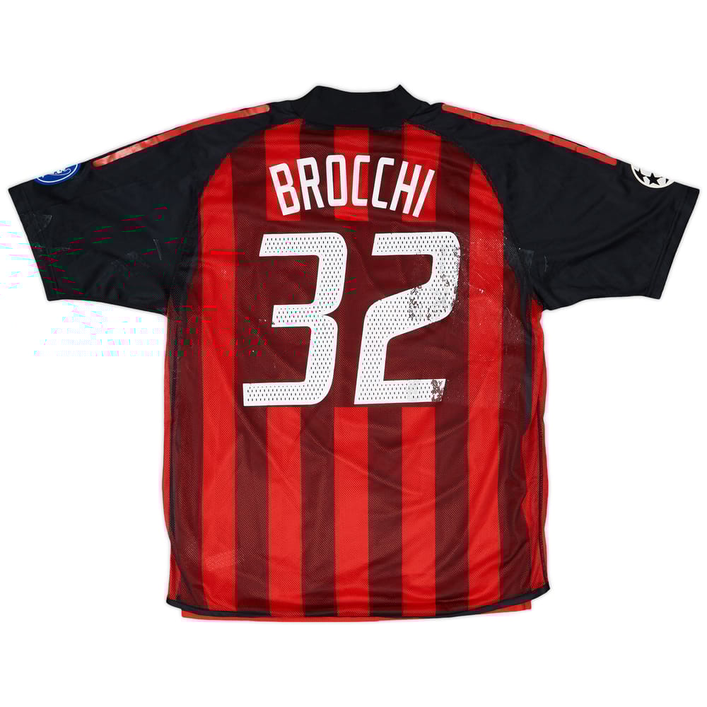 2002-03 AC Milan Match Worn Champions League Home Shirt Brocchi #32