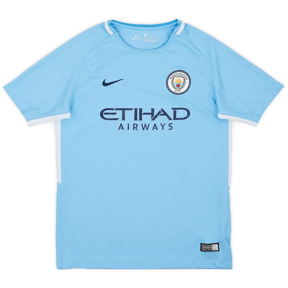 2017-18 Manchester City Home Shirt - 8/10 - (L.Boys)