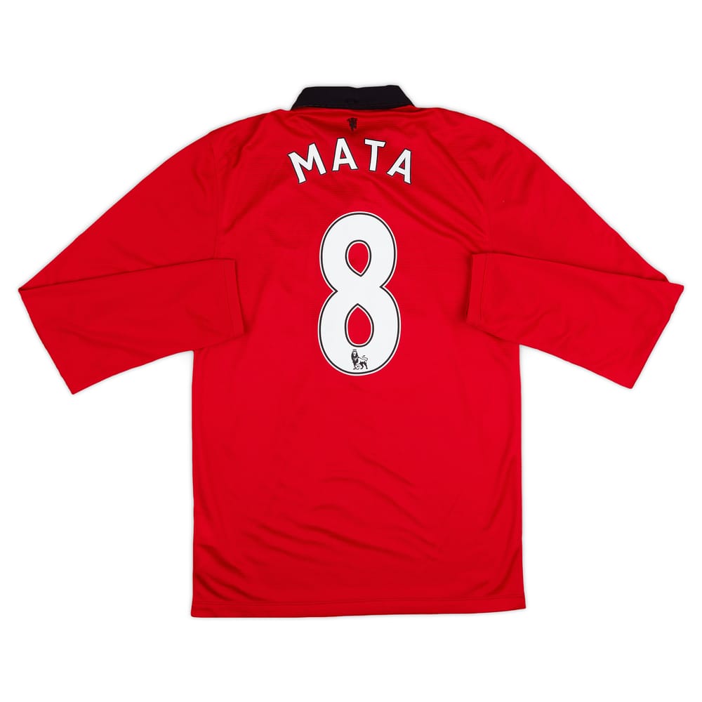 2013-14 Manchester United Home L/S Shirt Mata #8 - 9/10 - (S)