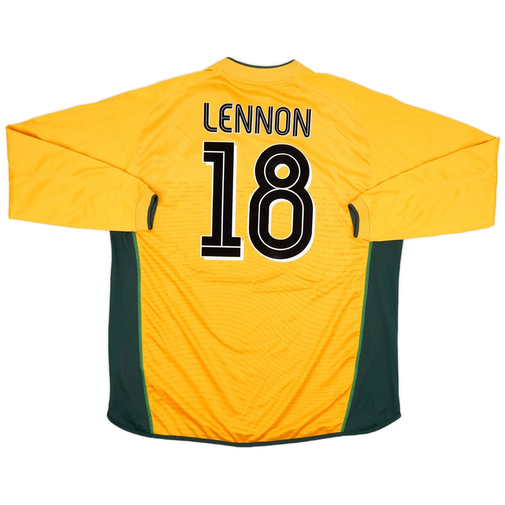2002-03 Celtic Away L/S Shirt Lennon #18 - 9/10 - (XXL)