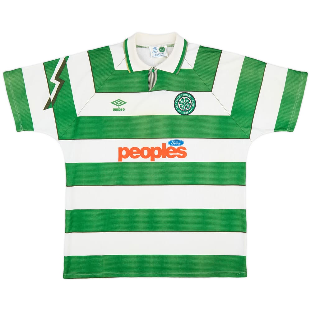 1991-92 Celtic Home Shirt - 9/10 - (XL)