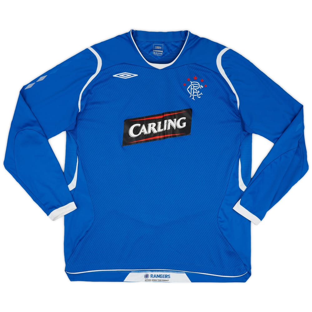 2008-09 Rangers Home L/S Shirt - 7/10 - (XL)