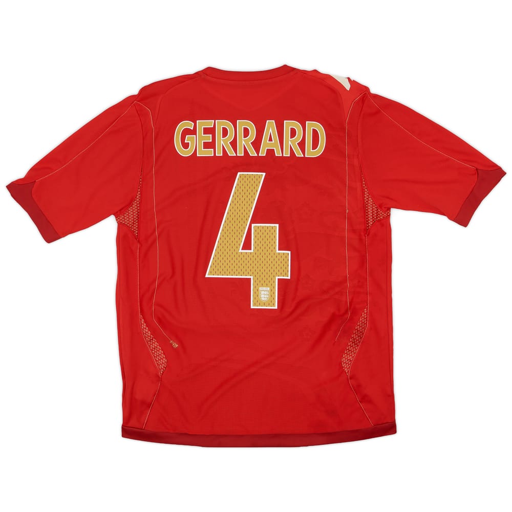 2006-08 England Away Shirt Gerrard #4 - 5/10 - (M)