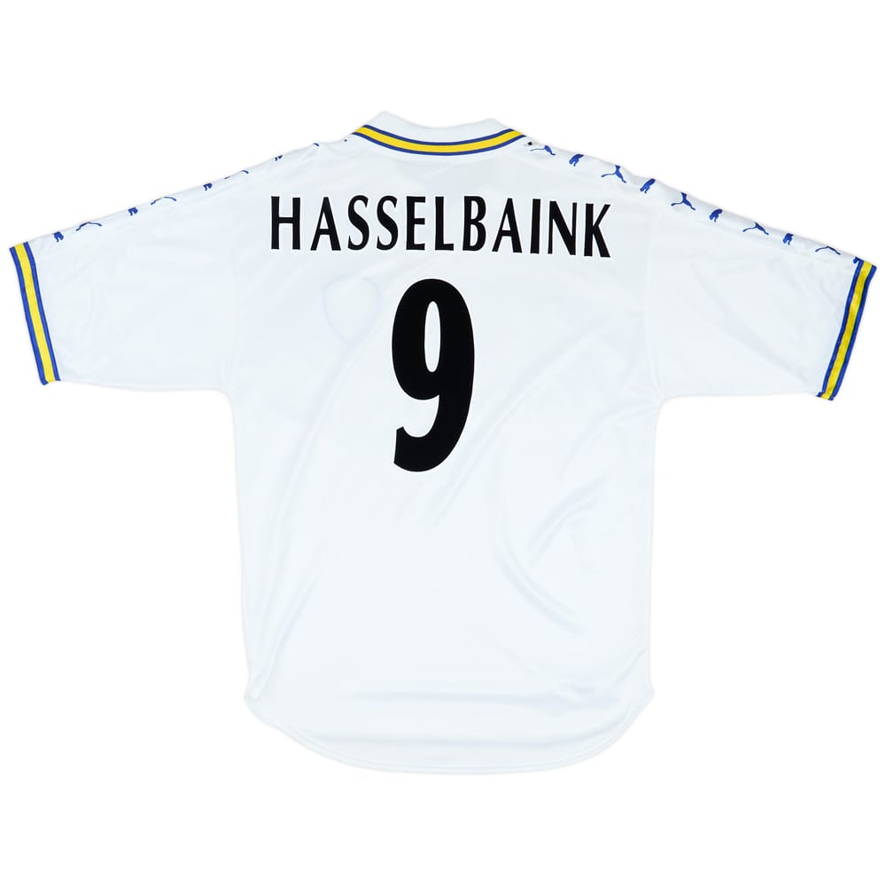 1998-00 Leeds United Home Shirt Hasselbaink #9 - 8/10 - (M)