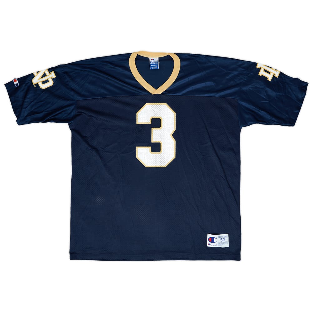 1995-97 Notre Dame Fighting Irish Powlus #3 Champion Home Jersey - 9/10 - (XXL)