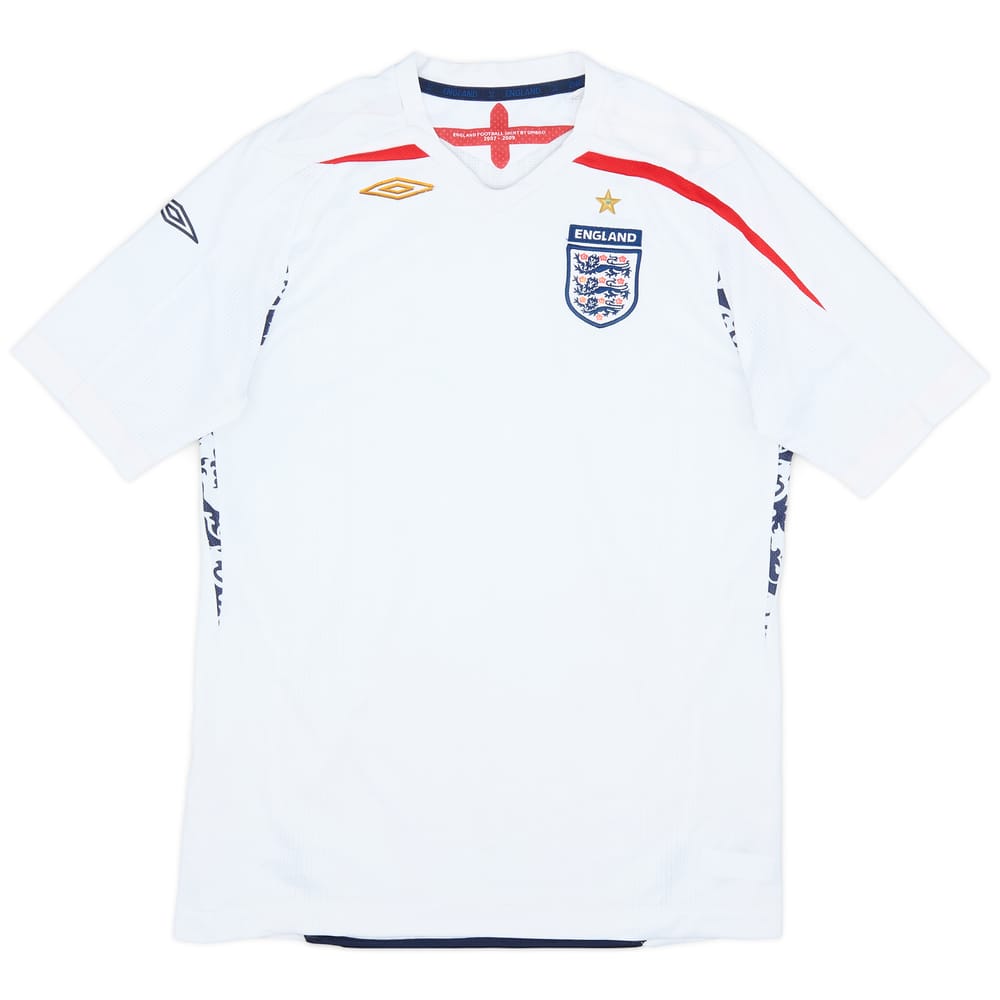 2007-09 England Home Shirt - 6/10 - (XL.Boys)