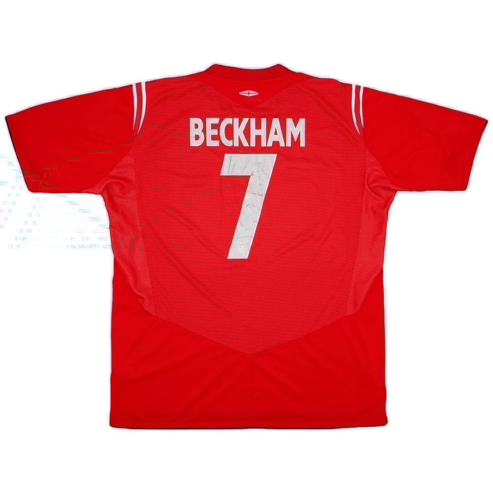 2004-06 England Away Shirt Beckham #7 - 5/10 - (XL)