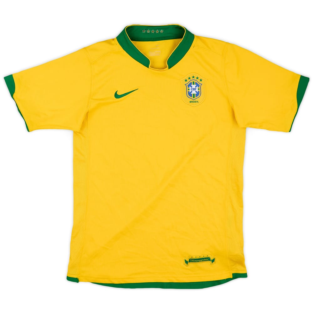 2006-08 Brazil Home Shirt - 8/10 - (L.Boys)