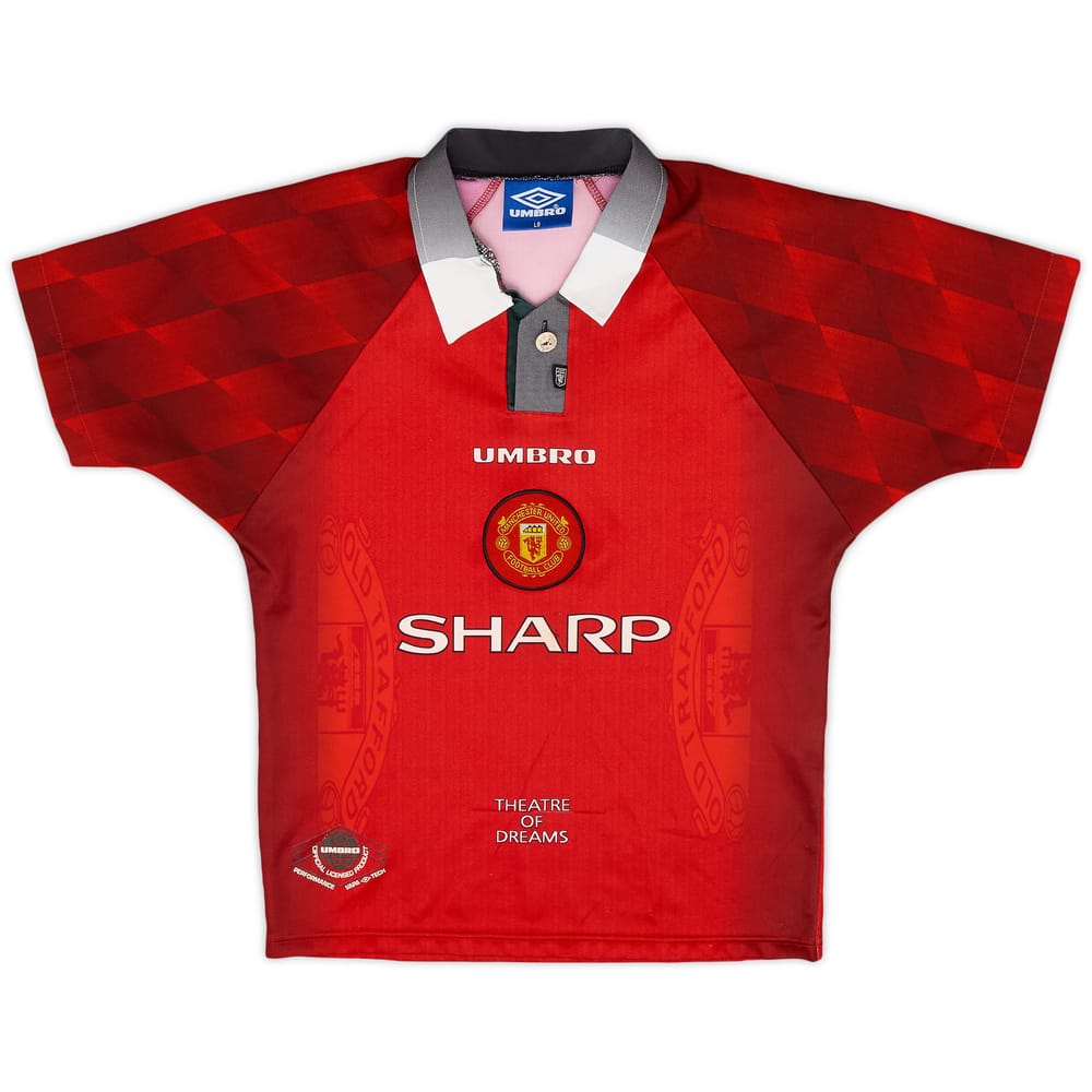 1996-98 Manchester United Home Shirt - 7/10 - (L.Boys)