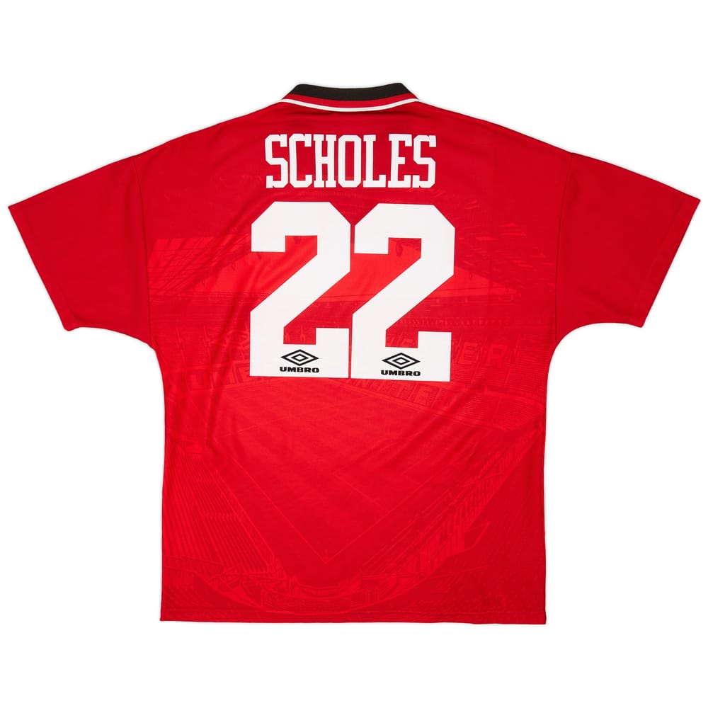 1994-96 Manchester United Home Shirt Scholes #22 - 6/10 - (L)